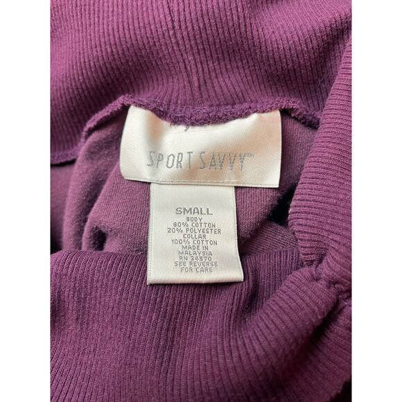 3 for $25-Sport Savvy Cowl Neck Pullover-Soft Violet-Small-Velour - Picture 3 of 7
